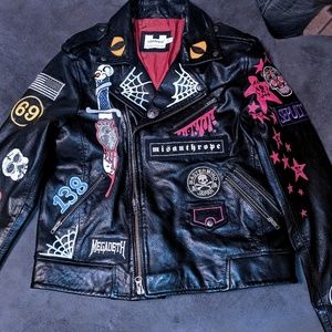 Rob Zombie style Moto Jacket leather hand painted
